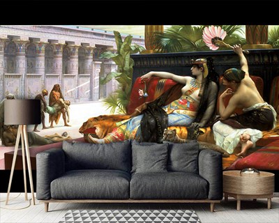 Egyptische koningin Cleopatra geïllustreerd behang 