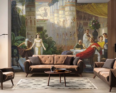 Oud Egyptisch Cleopatra Geïllustreerd Behang