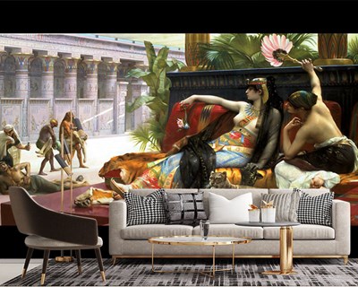 Egyptische koningin Cleopatra geïllustreerd behang 