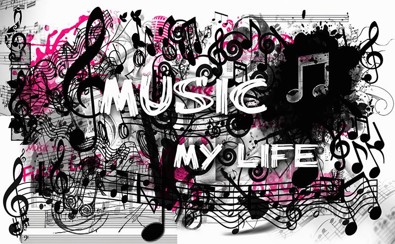 Graffiti Muziek Themabehang 