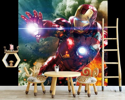 Iron Man geïllustreerd behang 