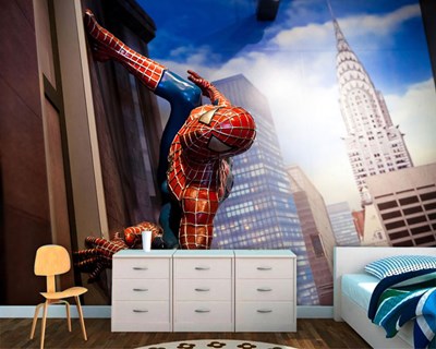 Spider-Man geïllustreerd kinderkamer behang 