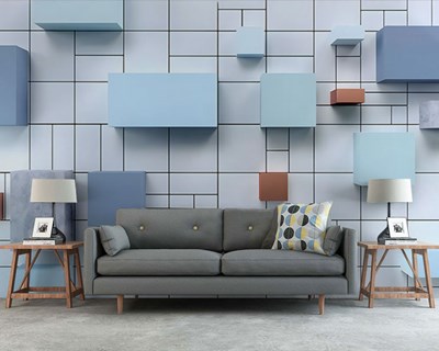 3D Vierkante Vormen Thema-Behang 