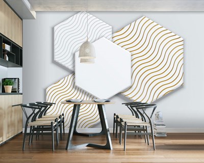 3D wit polygoon vormig behang 