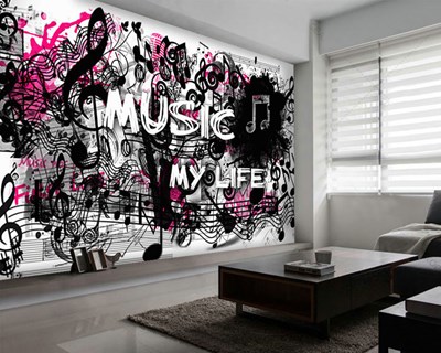 Graffiti Muziek Themabehang 