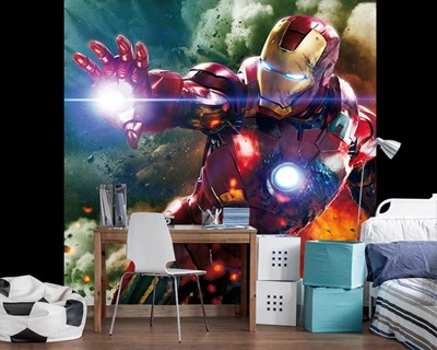 Iron Man geïllustreerd behang 