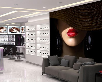 Rood Lippenstift Vrouw Thema-Behang
