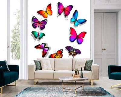 Kleurrijk Vlinders Thema-Behang