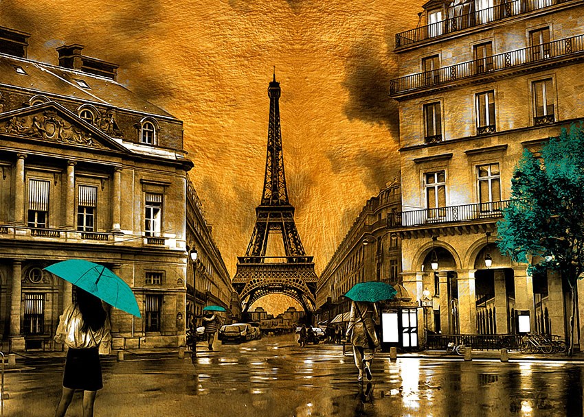 Paris Eiffeltoren Afbeelding Behang 