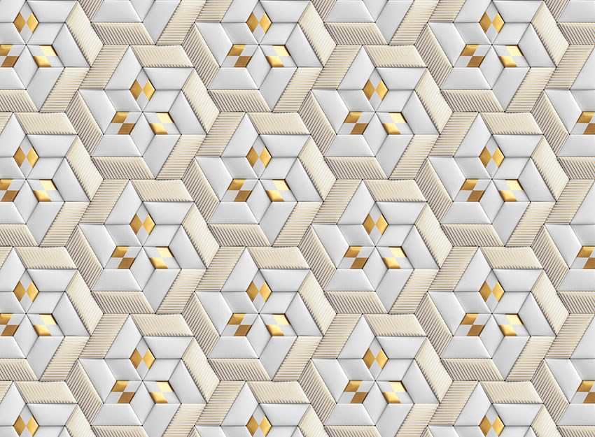 3D geometrisch patroonbehang