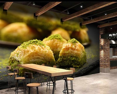 Baklava-plakje met afbeelding als behang