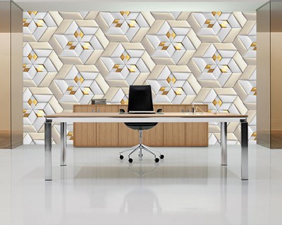 3D geometrisch patroonbehang