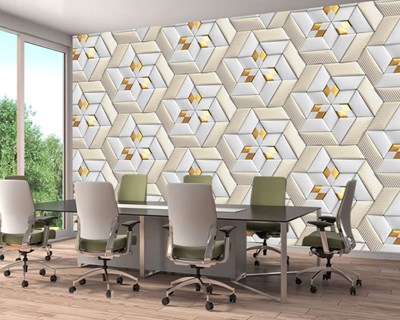 3D geometrisch patroonbehang