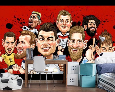 Foto's van beroemde voetballers als behang 