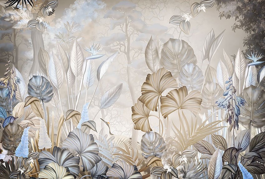 Tropische plantentuin-thema behang