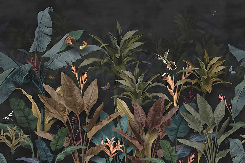 Tropische plantentuin-thema behang