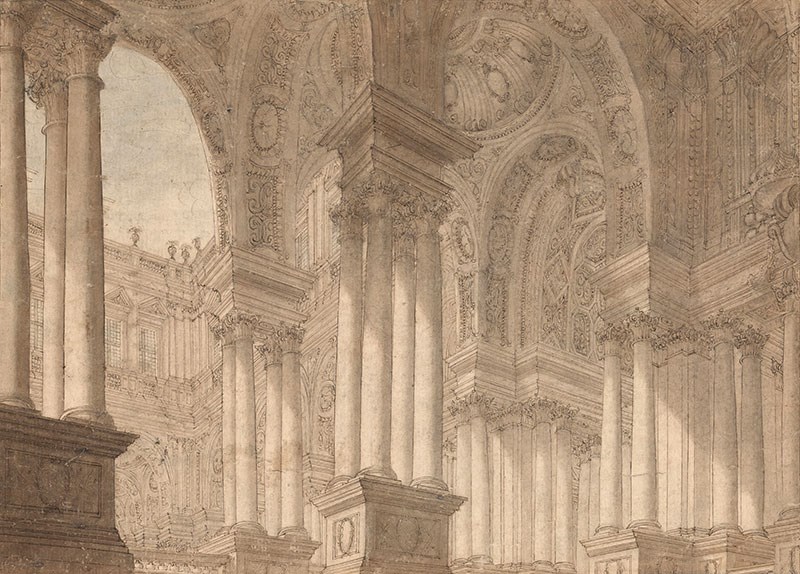 Vintage Romeinse architectuurbehang