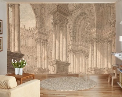 Vintage Romeinse architectuurbehang