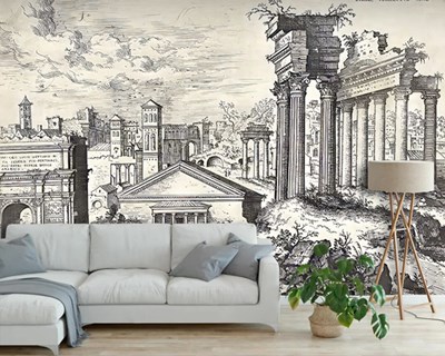 Antieke Romeinse Ruïnes Behang