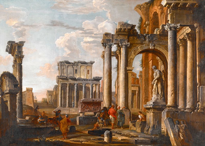 Antoninus en Faustina Tempel Behang