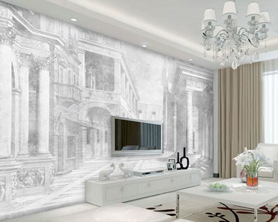 Oude architecturale structuur als thema voor behang