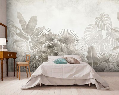 Artistieke tropische plantenthema behang