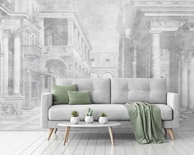 Oude architecturale structuur als thema voor behang