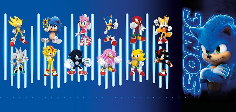 Sonic-personages als thema voor behang 