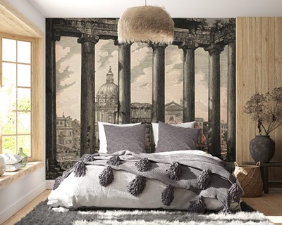 Oude Romeinse architectuur als thema voor behang