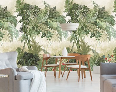 Tropische bomen en planten behang