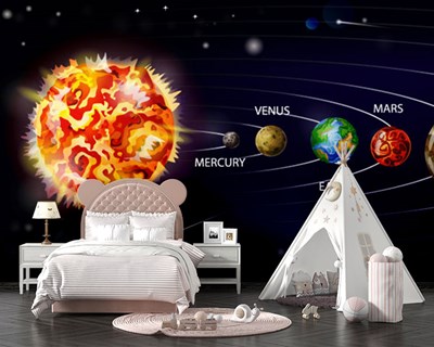 Zonnestelsel en planeten als thema voor behang