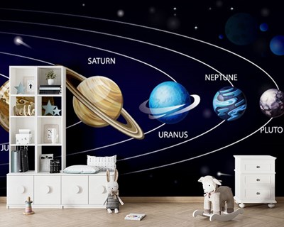 Zonnestelsel en planeten als thema voor behang