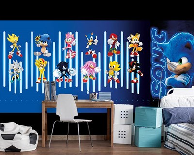 Sonic-personages als thema voor behang 