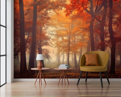 Herfstthema-behang voor in het bos