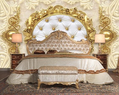 3D Gold Gedetailleerd Decoratief Behang