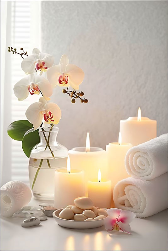 Orchidee-geurende kaarsen themabehang