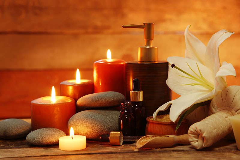 Massageolie Geurkaarsen Spa Behang