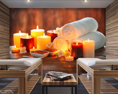 Behang voor de massagesalon