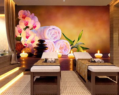 Spa-geurende bloemenbehang