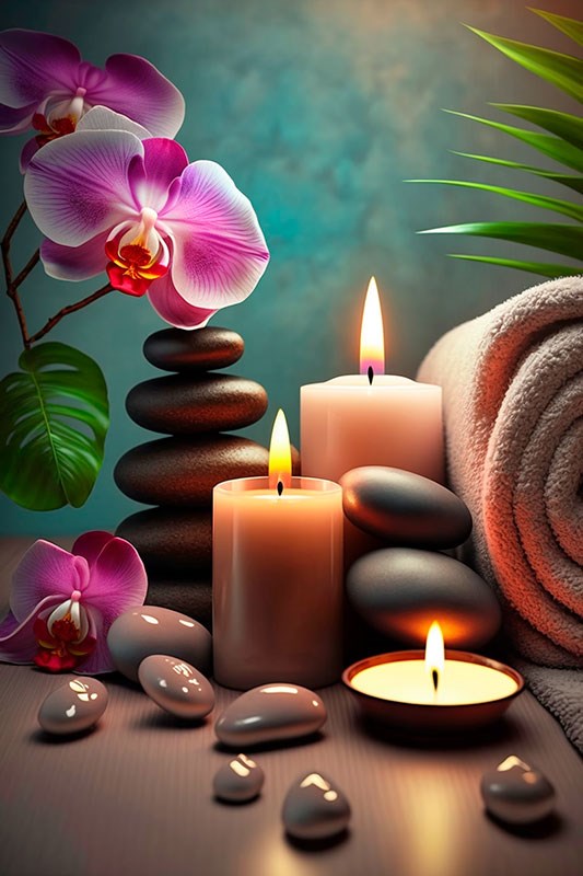 Massagesalon-thema behang