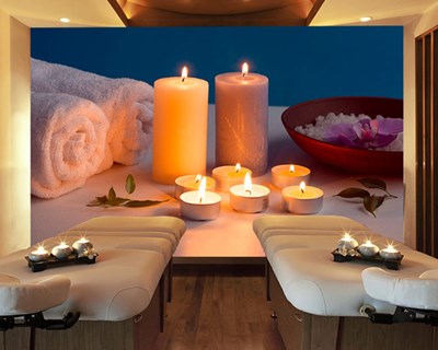 Behang voor de massagesalon