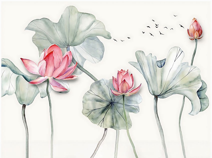 Lotusbloem-thema behang