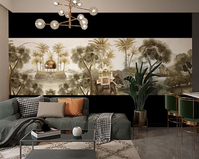 Palmboom Bos Uitzicht Behang