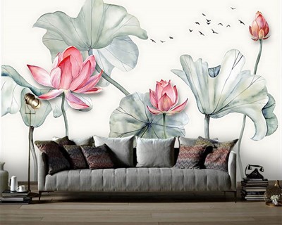 Lotusbloem-thema behang
