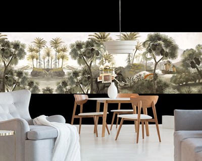 Palmboom Bos Uitzicht Behang