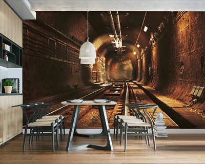 3D-behang met tunnelpanorama