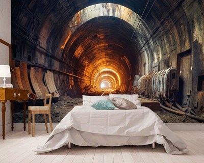 Ondergrondse tunnel-look behang