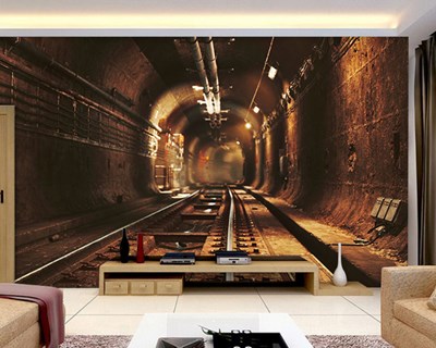 3D-behang met tunnelpanorama