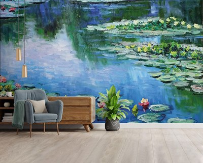 Claude Monet's Waterlelies-schilderij behang
