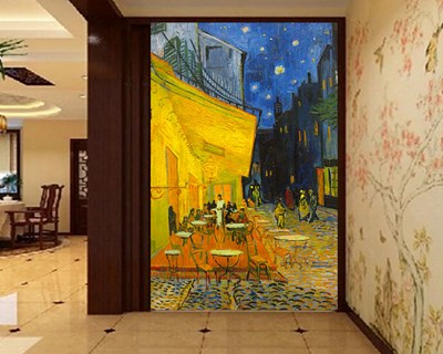 Van Gogh's ‘Caféterras bij nacht’ schilderij behang